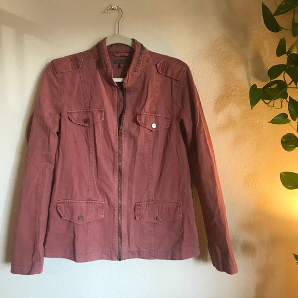 pink stretch denim jacket